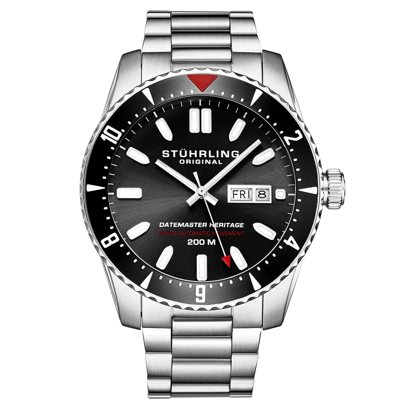 Aquadiver 1004 Black Silver/Stainless Steel | Black Dial