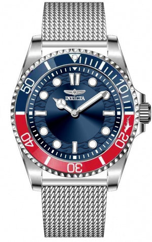 Pro Diver Men Blue Dial / Stainless Steel Mesh Bracelet Blue Dial