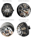 Atrium 3942 Automatic 42mm Skeleton Black/Leather | Black Dial