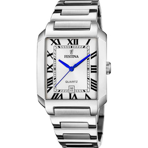 ON THE SQUARE White / Stainless steel White Dial