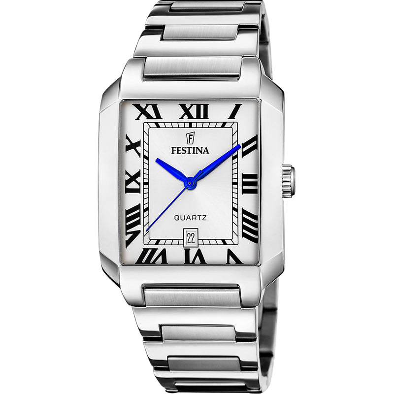 ON THE SQUARE White / Stainless steel White Dial