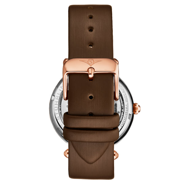Luxe Automatic Skeleton Brown/Leather | Rose Dial