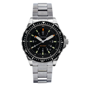 Divers Quartz Jumbo Search and Rescue Black NGM/Steel Bracelet | Matte Black Dial