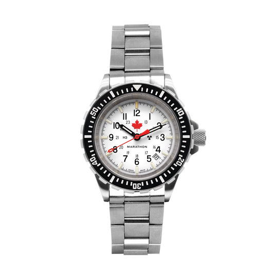 41MM ARCTIC RED MAPLE LARGE DIVERS AUTOMATIC (GSAR) WITH STAINLESS STEEL BRACELET RED MAPLE ARCTIC GSAR | White Dial