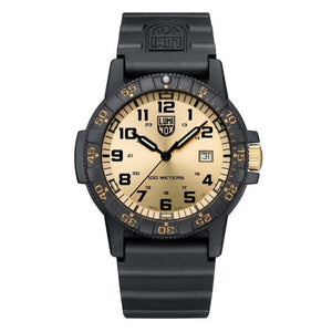 Leatherback SEA Turtle Giant 0320 Series Gold Dial / Black Rubber Strap Gold Dial