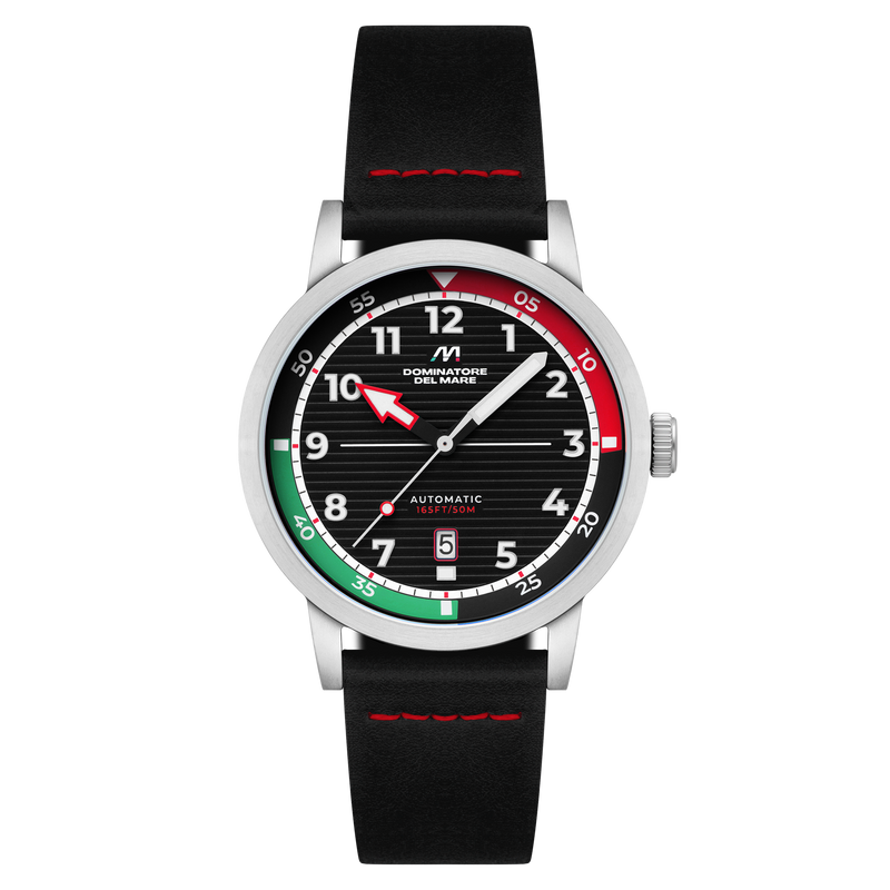 Camogli Automatic Black / Black Leather | Black Dial