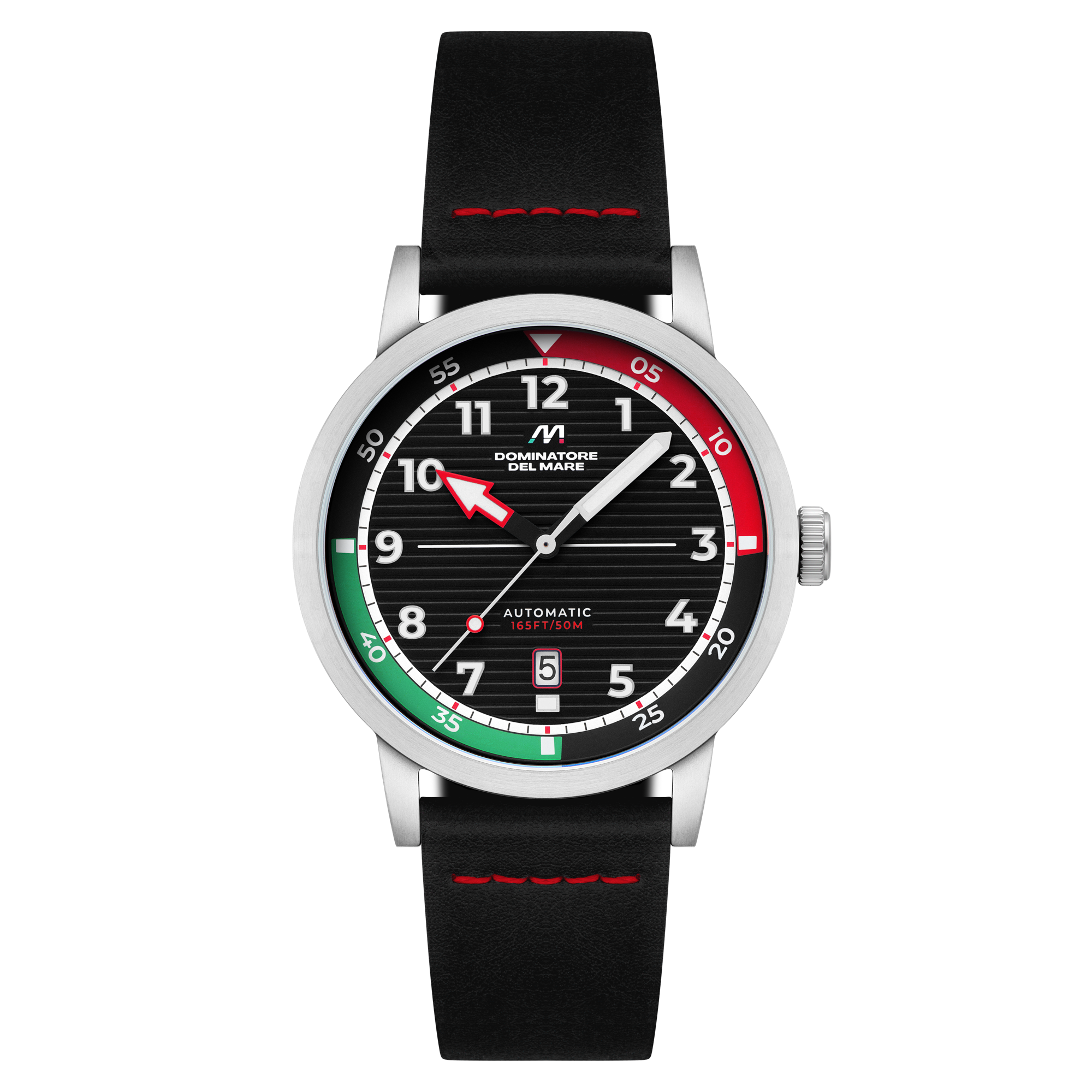 Camogli Automatic Black / Black Leather | Black Dial