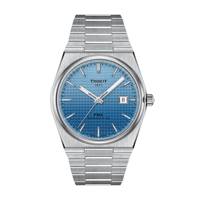 PRX Powermatic 80 40mm Blue Gradient / Stainless Steel | Ice blue chameleon Dial