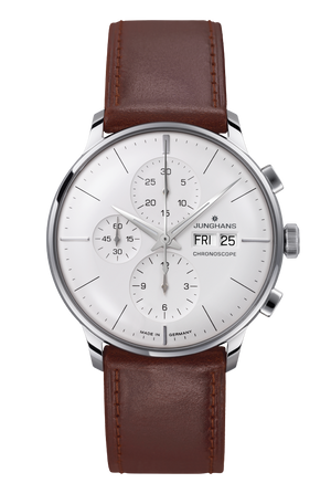 Meister Chronoscope Silver Dial / Brown Horse Leather Strap Silver Dial