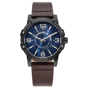Constructed Blue Dial / Brown Leather Strap Blue Dial