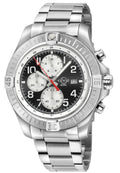 T38 GV2 Swiss Quartz Chronograph, 316L Case, Black Enamel Dial, 316L Bracelet | Black Enamel Dial