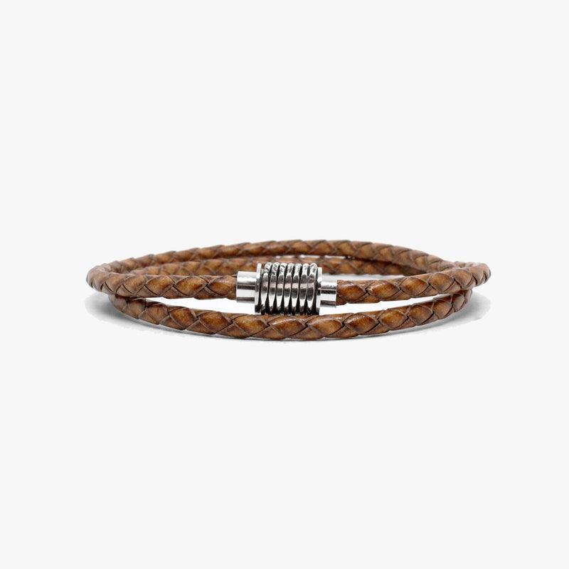 Sterling Coil, Leather Wrap