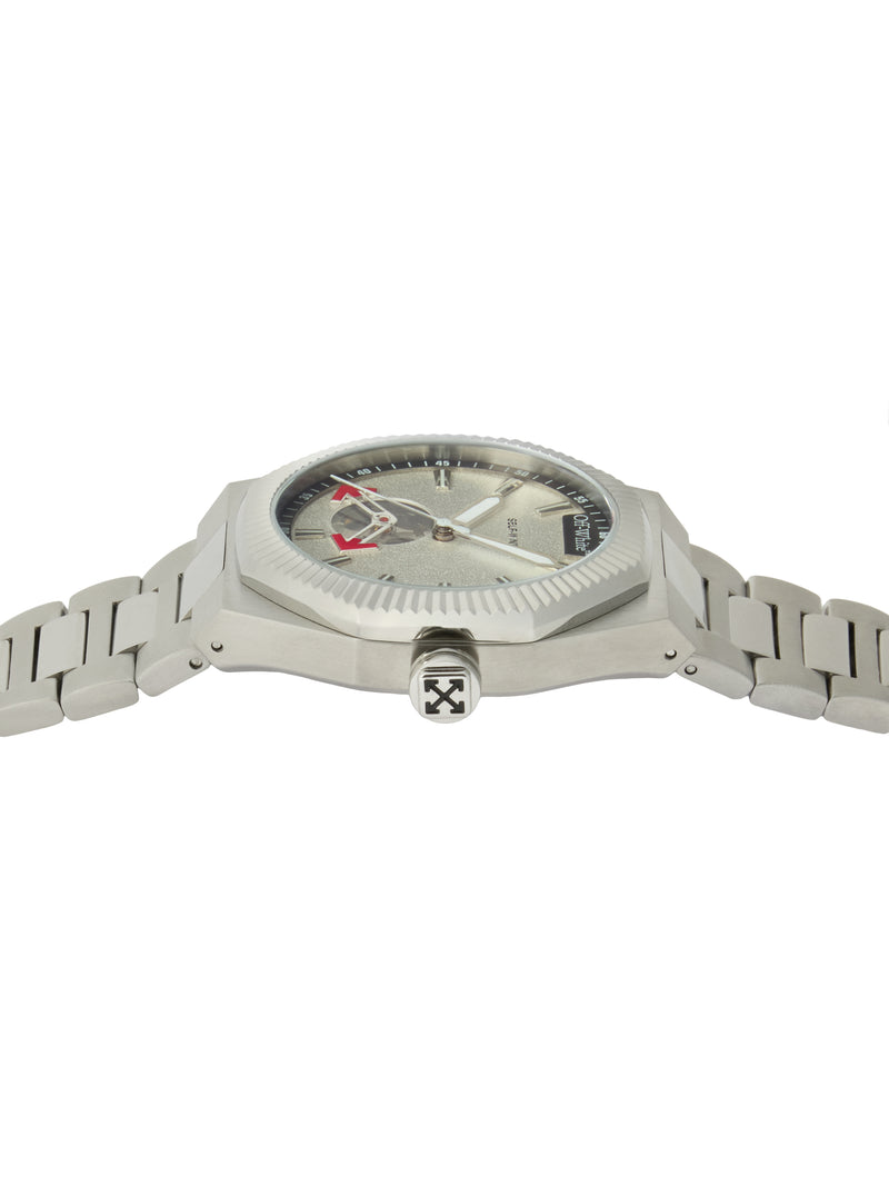SIDE NOTE Stainless Steel Silver Dial
