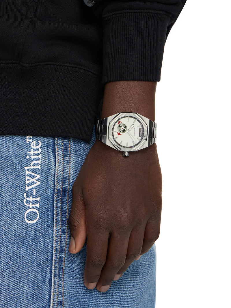 SIDE NOTE Stainless Steel Silver Dial