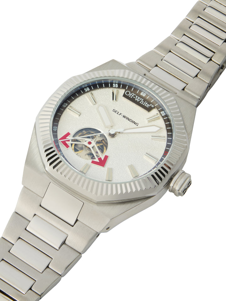 SIDE NOTE Stainless Steel Silver Dial