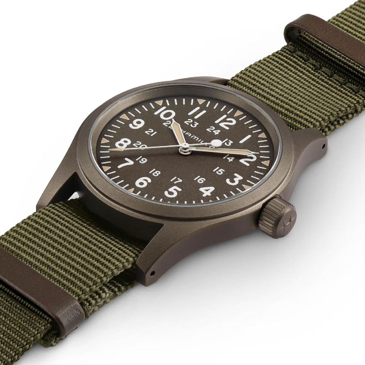 Khaki Field Brown / Textile | Green Dial – Watch Gang
