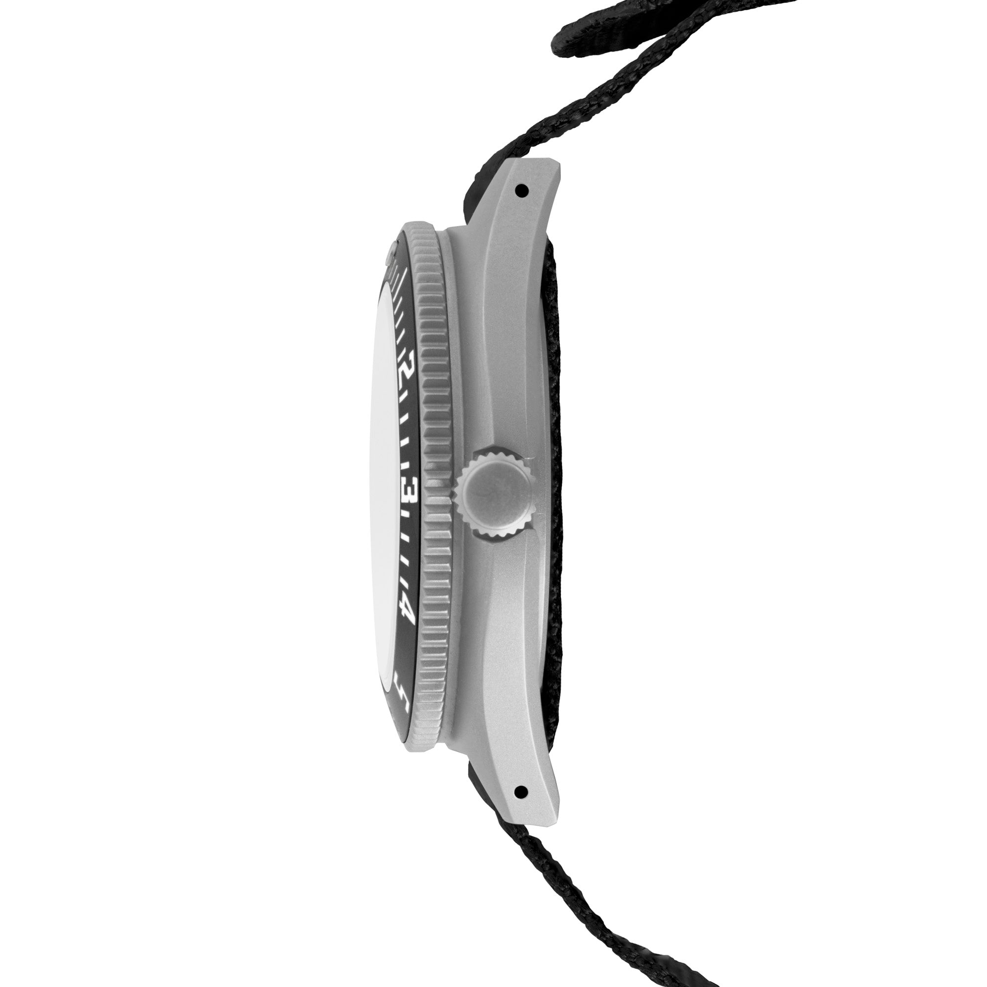 NAV, QUARTZ, SAPH, ARCTIC STERILE, COL: SS//BKBK NYLON 12" Arctic SSNAV on 12 Ballistic | Arctic Dial