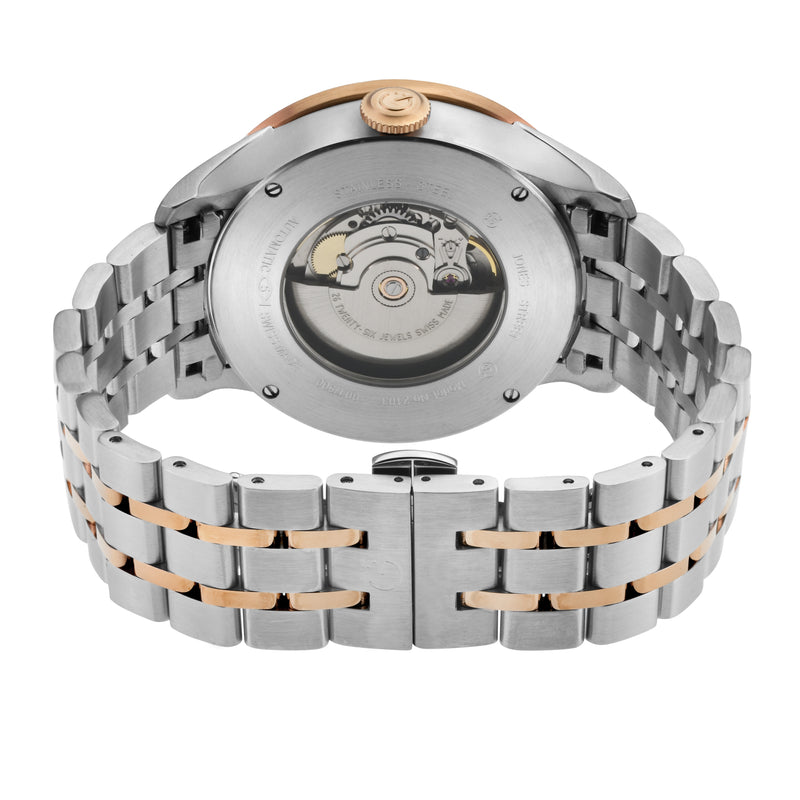 Jones Swiss automatic SW200 single handed watch Silver Two-tone | Silver Dial