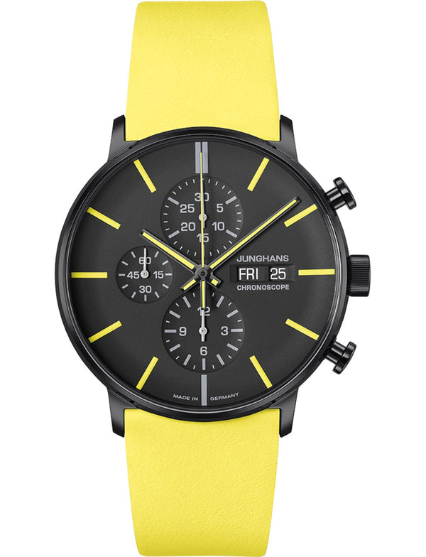 Form A Chronoscope Black Dial / Yellow Leather Strap Black Dial
