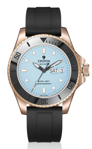 Sea Diver Rose/Baby Blue/Black | Blue Dial