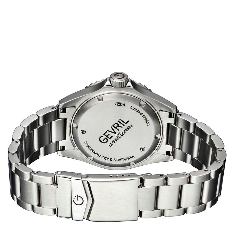 Wall Street GMT Swiss Made SW330 GMT Swiss Automatic Diver's watch blue/red | Black Dial