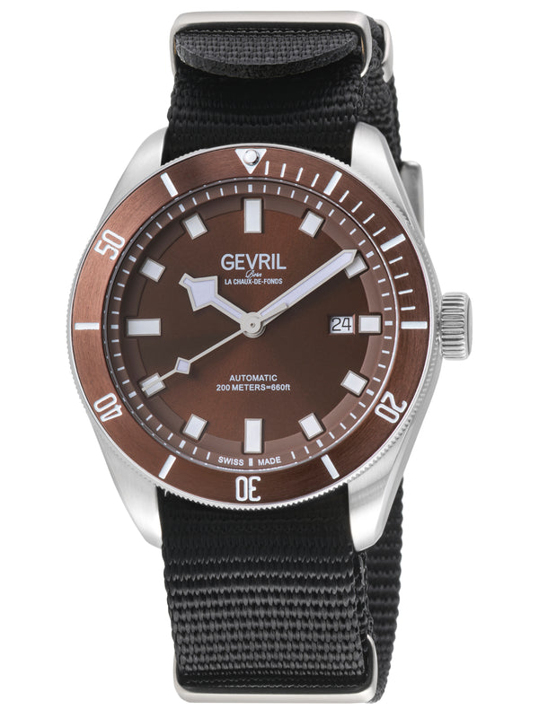 Yorkville Gevril Men's Brown Dial Sellita SW200 Swiss Automatic Unidirectional Bezel  Watch | Brown Dial