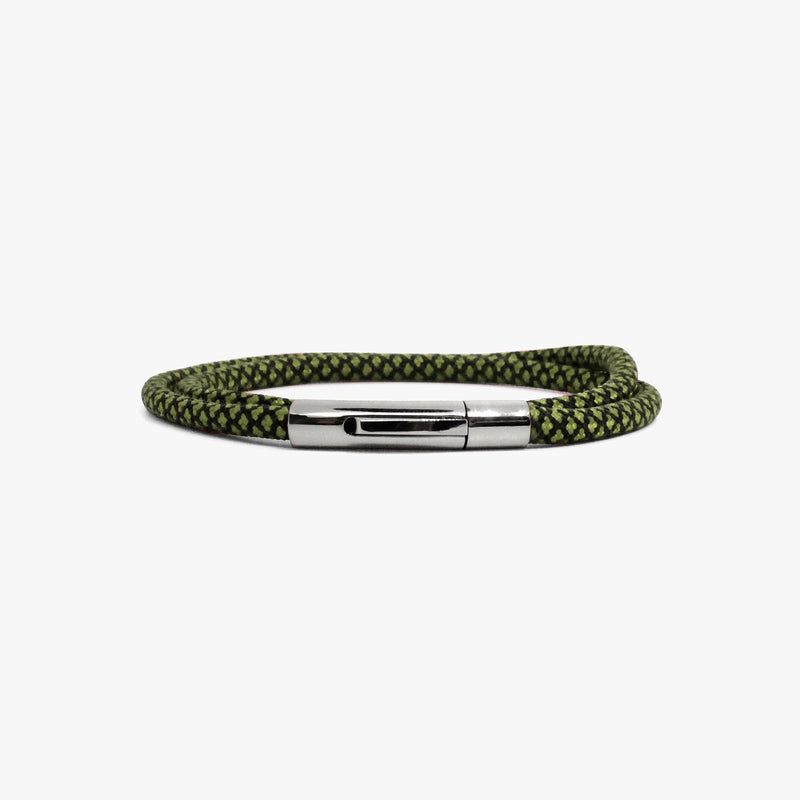 Moss Cord Wrap, Polished Silver Closure M (7.25" Wrist) |  Dial