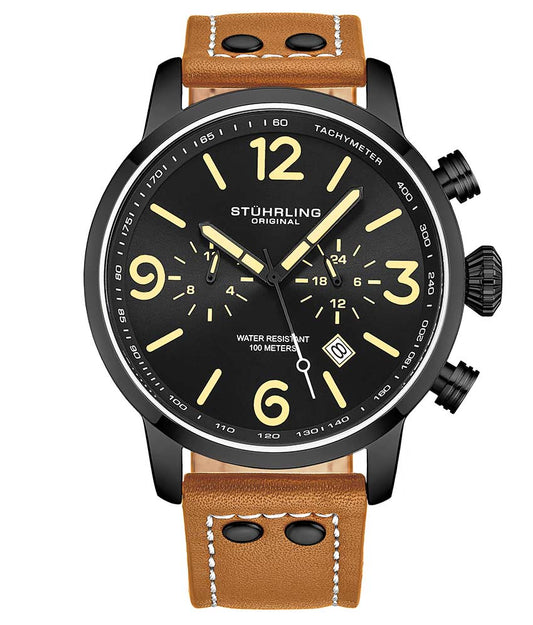 Aviator Black Dial / Tan Leather | Black Dial