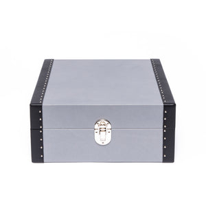 Kensington Leather Six-Watch Box Grey