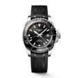HYDROCONQUEST GMT Black / Rubber | Black Dial