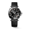 HYDROCONQUEST GMT Black / Rubber | Black Dial