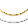 14k 4mm Reversible White & Yellow Domed Omega Necklace 1465 |  Dial