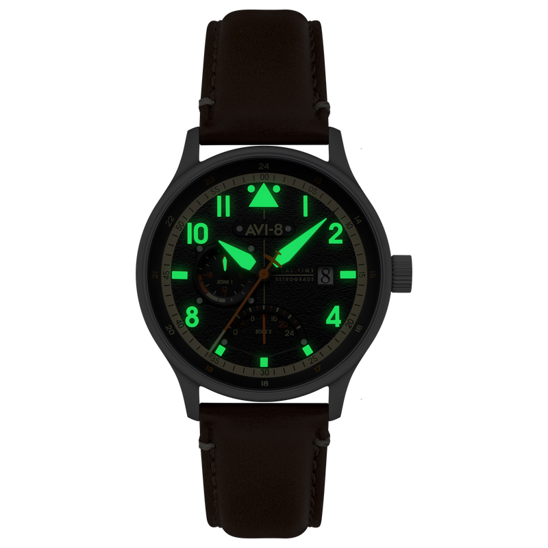 Mckellar Dual Time Black / Leather | Black Dial