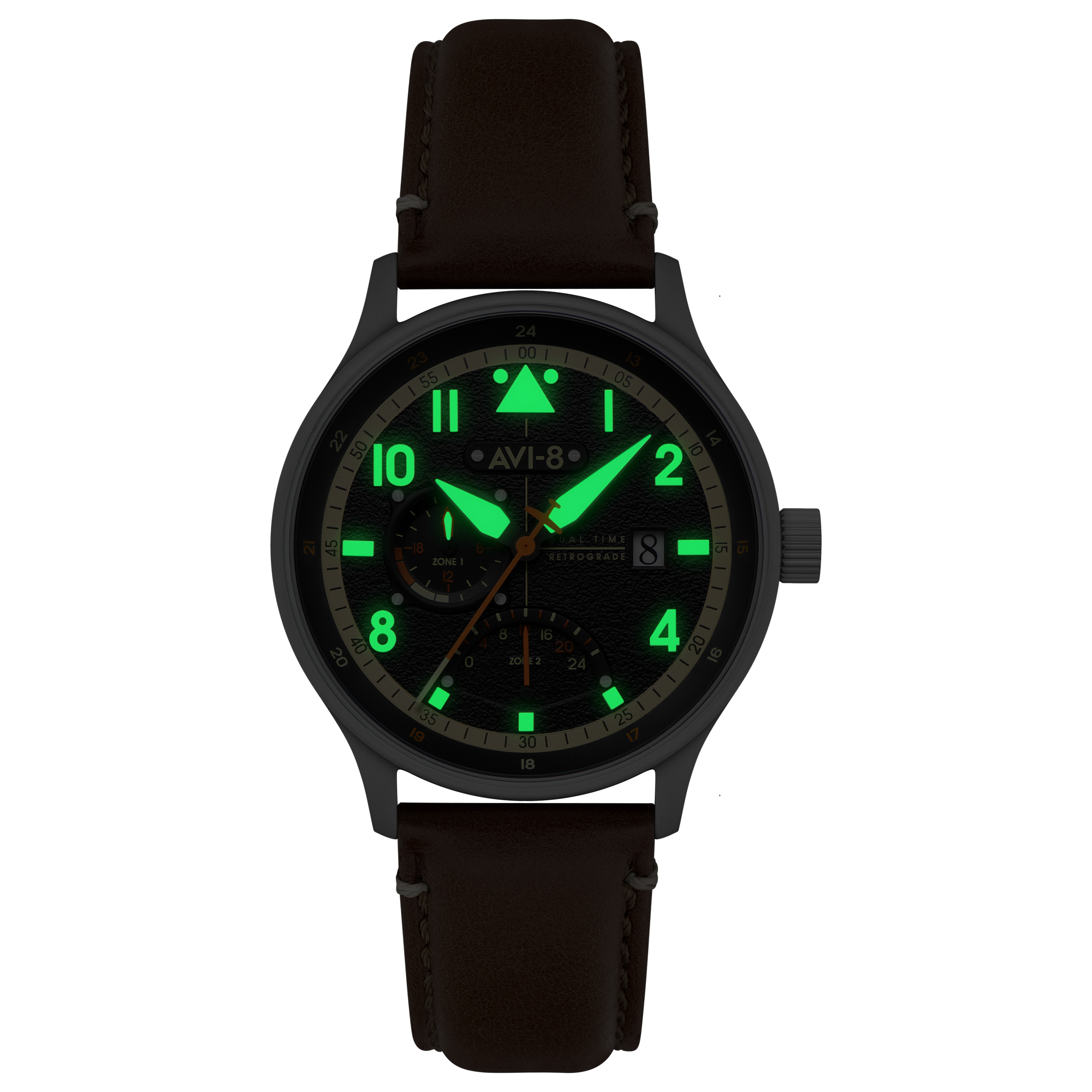 Mckellar Dual Time Black / Leather | Black Dial