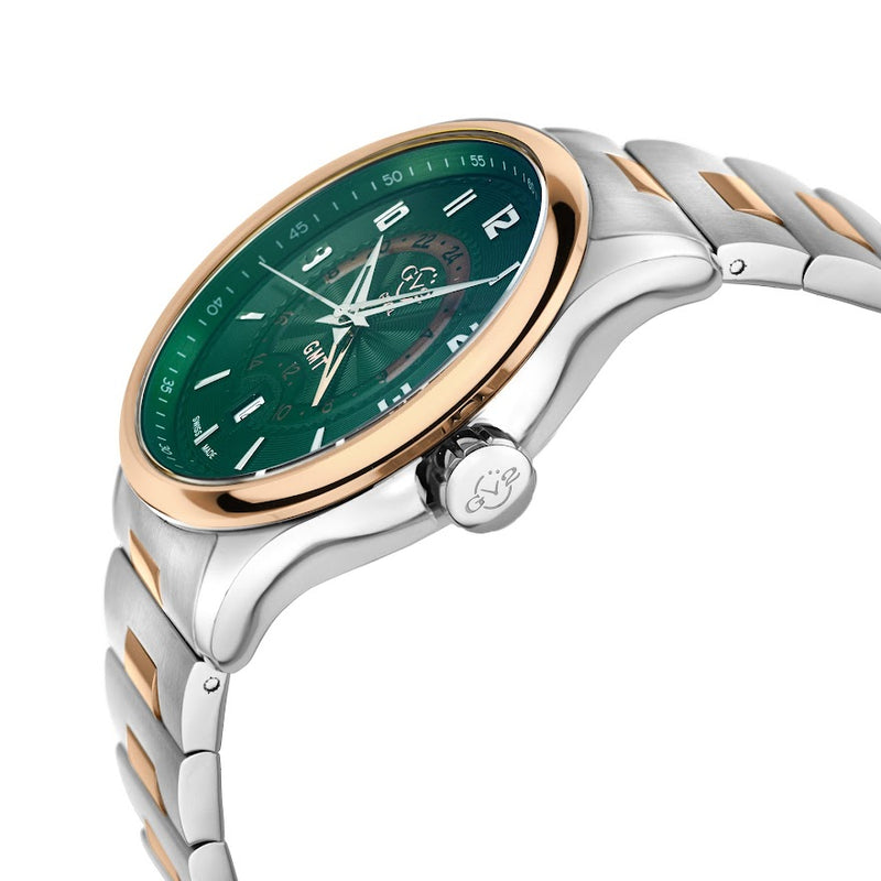 Giromondo GV2 by Gevril Swiss Made GMT bracelet Watch Green | Green Dial