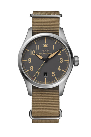 Airpilot 41mm / Dark Grey / Brown Dark Gray Dial