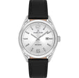 Arcadia ER - Date - Leather Strap - DK13692 Silver | Silver Dial