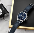 Aviator Blue/ Leather | Blue Dial