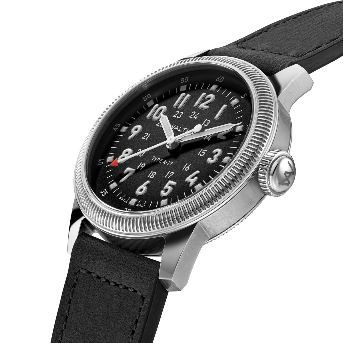 A17 Pilot Black dial on leather | Black Dial – Watch Gang