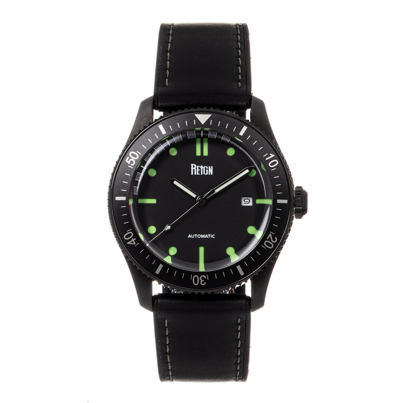 Elijah Automatic Watch W/Date Black | Black Dial