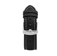 Classic Leather Buffalo Pattern Band with Stitch for Apple Watch Series 8/7/6/5/4/3/2/1/SE Black (38mm | 40mm | 41mm) |  Dial