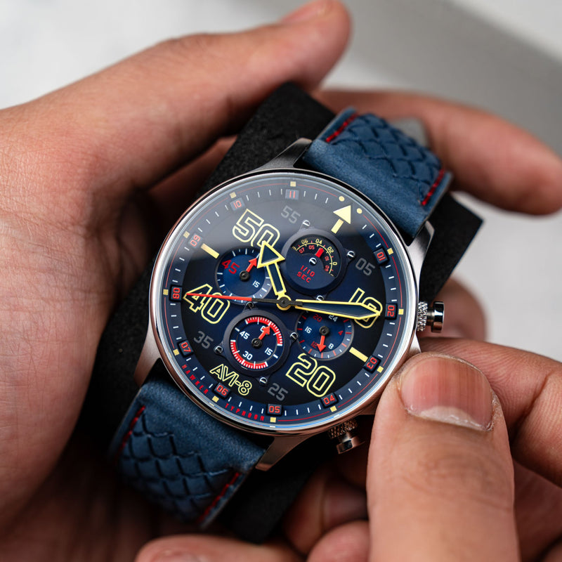 Coningham Chronograph Blue / Leather | Blue Dial