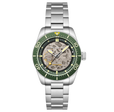 Croft 42 Skeleton Automatic Green / Stainless Steel | Black Dial
