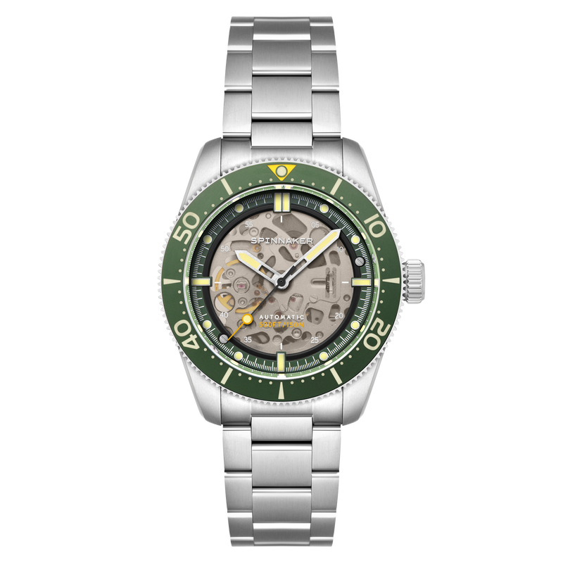 Croft 42 Skeleton Automatic Green / Stainless Steel | Black Dial