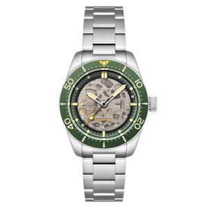 Croft 42 Skeleton Automatic Green / Stainless Steel | Black Dial