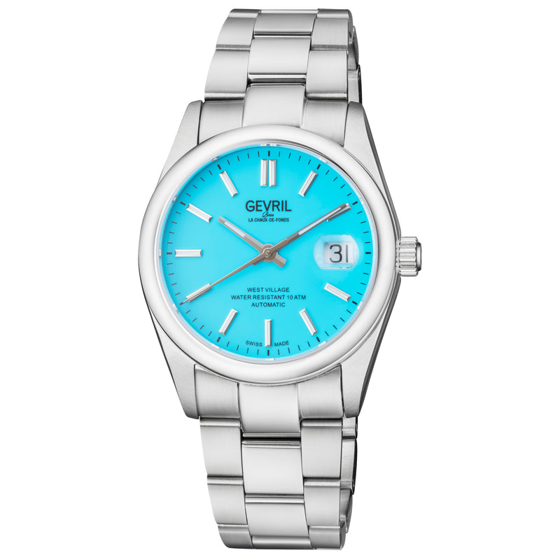 West Village Sellita SW200 Silver/Light Blue,Silver band | Blue Dial