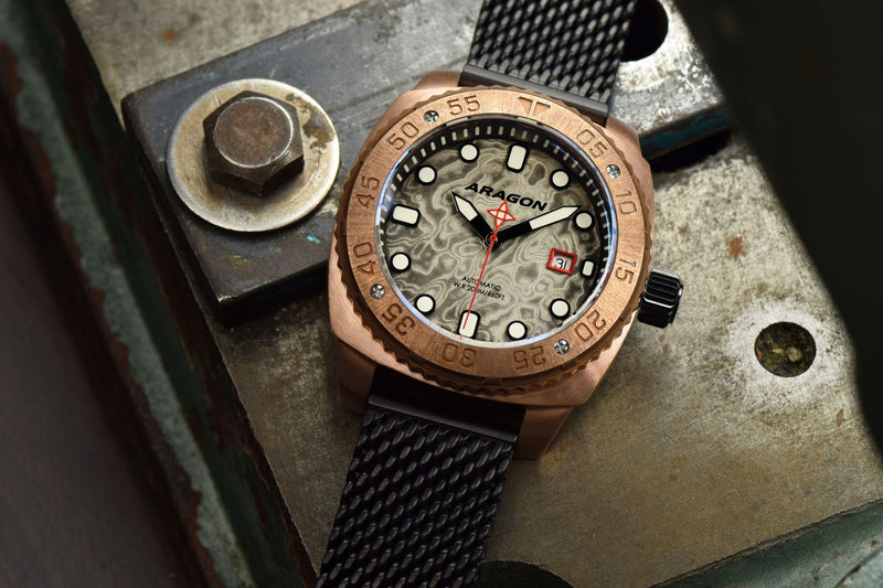 Parma 2 Bronze Damascus Swiss ETA 2824 50mm - Damascus