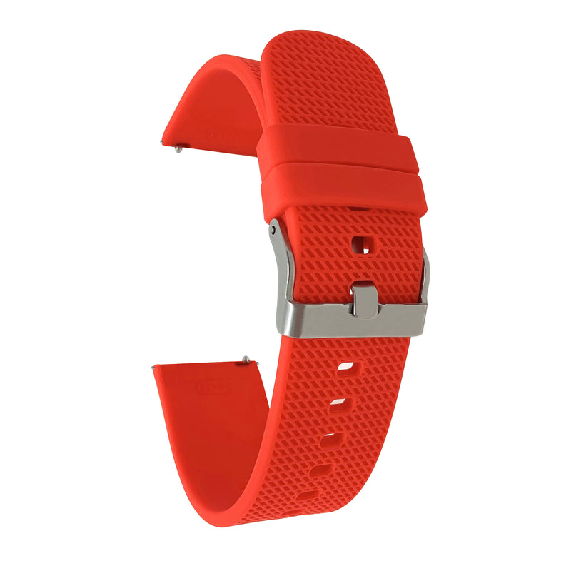 Bandini SIL.115 | Mens Quick Release Tire Tread Silicone Sports Watch Band, Waterproof, Red / 22mm 20mm / Red |  Dial
