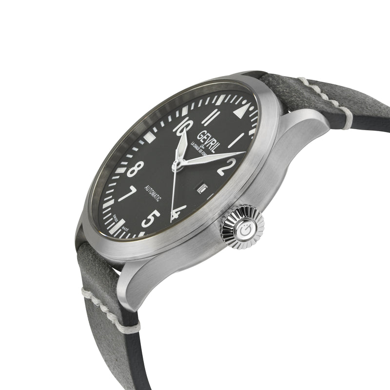 Vaughn Gevril Sellita SW200 Pilot Watch Gray | Black Dial