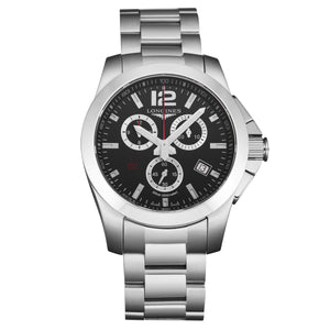 Conquest Black / Stainless Steel Black Dial